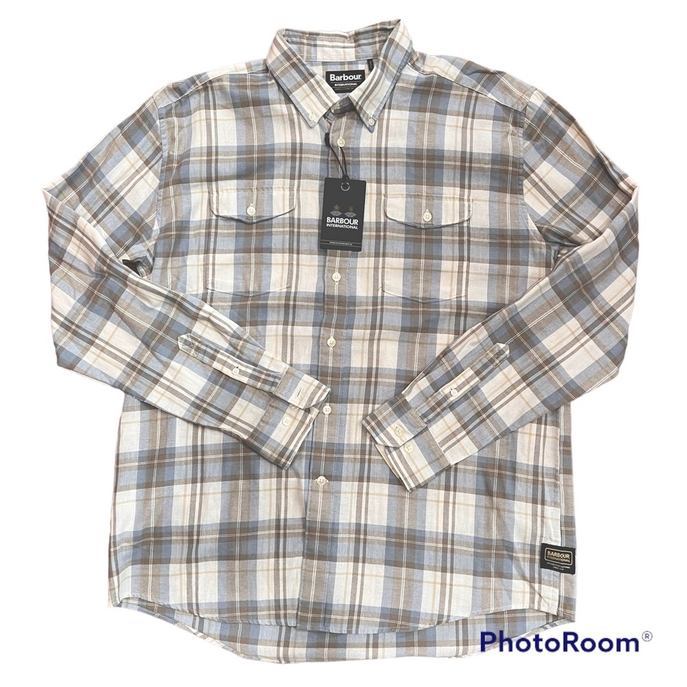 BARBOUR Brake Shirt Plaid long Sleeve 100% Cotton Shirt
